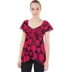 Valentines Day Hearts Pattern Love Red Lace Front Dolly Top