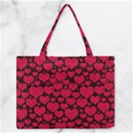 Valentines Day Hearts Pattern Love Red Zipper Medium Tote Bag