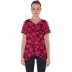 Valentines Day Hearts Pattern Love Red Cut Out Side Drop T-Shirt