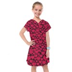 Valentines Day Hearts Pattern Love Red Kids  Drop Waist Dress