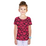 Valentines Day Hearts Pattern Love Red Kids  One Piece T-Shirt