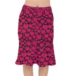 Valentines Day Hearts Pattern Love Red Short Mermaid Skirt