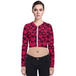 Valentines Day Hearts Pattern Love Red Long Sleeve Zip Up Bomber Jacket