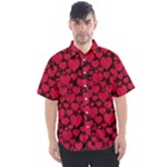 Valentines Day Hearts Pattern Love Red Men s Short Sleeve Shirt