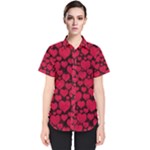 Valentines Day Hearts Pattern Love Red Women s Short Sleeve Shirt