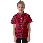 Valentines Day Hearts Pattern Love Red Kids  Short Sleeve Shirt