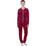 Valentines Day Hearts Pattern Love Red Casual Jacket and Pants Set