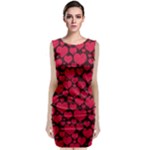 Valentines Day Hearts Pattern Love Red Sleeveless Velvet Midi Dress