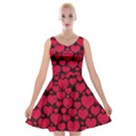 Valentines Day Hearts Pattern Love Red Velvet Skater Dress