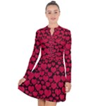 Valentines Day Hearts Pattern Love Red Long Sleeve Panel Dress