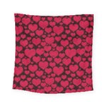 Valentines Day Hearts Pattern Love Red Square Tapestry (Small)