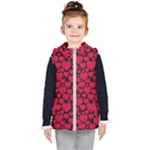 Valentines Day Hearts Pattern Love Red Kids  Hooded Puffer Vest