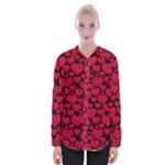 Valentines Day Hearts Pattern Love Red Womens Long Sleeve Shirt