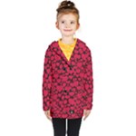 Valentines Day Hearts Pattern Love Red Kids  Double Breasted Button Coat