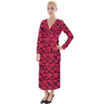 Valentines Day Hearts Pattern Love Red Velvet Maxi Wrap Dress