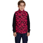 Valentines Day Hearts Pattern Love Red Kid s Button Up Puffer Vest