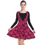 Valentines Day Hearts Pattern Love Red Plunge Pinafore Dress