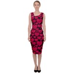 Valentines Day Hearts Pattern Love Red Sleeveless Pencil Dress