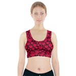 Valentines Day Hearts Pattern Love Red Sports Bra With Pocket