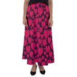 Valentines Day Hearts Pattern Love Red Flared Maxi Skirt