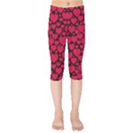 Valentines Day Hearts Pattern Love Red Kids  Capri Leggings 