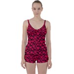 Valentines Day Hearts Pattern Love Red Tie Front Two Piece Tankini