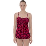 Valentines Day Hearts Pattern Love Red Babydoll Tankini Set