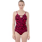 Valentines Day Hearts Pattern Love Red Cut Out Top Tankini Set