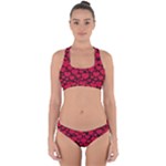 Valentines Day Hearts Pattern Love Red Cross Back Hipster Bikini Set