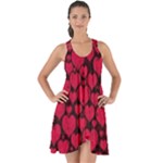 Valentines Day Hearts Pattern Love Red Show Some Back Chiffon Dress