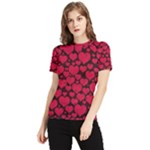 Valentines Day Hearts Pattern Love Red Women s Short Sleeve Rash Guard