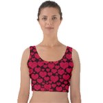 Valentines Day Hearts Pattern Love Red Velvet Crop Top