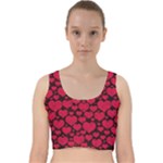 Valentines Day Hearts Pattern Love Red Velvet Racer Back Crop Top