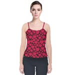 Valentines Day Hearts Pattern Love Red Velvet Spaghetti Strap Top