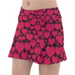 Valentines Day Hearts Pattern Love Red Classic Tennis Skirt