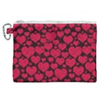 Valentines Day Hearts Pattern Love Red Canvas Cosmetic Bag (XL)