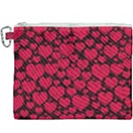 Valentines Day Hearts Pattern Love Red Canvas Cosmetic Bag (XXXL)