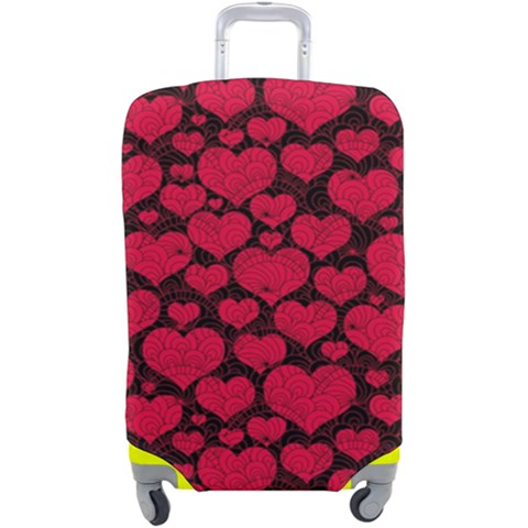 Valentines Day Hearts Pattern Love Red Luggage Cover (Large) from ArtsNow.com