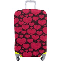 Valentines Day Hearts Pattern Love Red Luggage Cover (Large) from ArtsNow.com