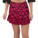 Valentines Day Hearts Pattern Love Red Fishtail Mini Chiffon Skirt