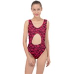 Valentines Day Hearts Pattern Love Red Center Cut Out Swimsuit