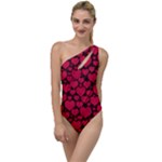 Valentines Day Hearts Pattern Love Red To One Side Swimsuit