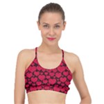 Valentines Day Hearts Pattern Love Red Basic Training Sports Bra