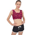 Valentines Day Hearts Pattern Love Red V-Back Sports Bra