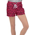 Valentines Day Hearts Pattern Love Red Women s Velour Lounge Shorts