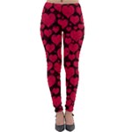 Valentines Day Hearts Pattern Love Red Lightweight Velour Leggings