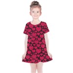 Valentines Day Hearts Pattern Love Red Kids  Simple Cotton Dress