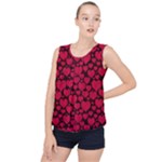 Valentines Day Hearts Pattern Love Red Bubble Hem Chiffon Tank Top