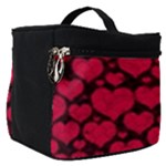 Valentines Day Hearts Pattern Love Red Make Up Travel Bag (Small)