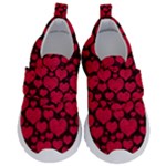 Valentines Day Hearts Pattern Love Red Kids  Velcro No Lace Shoes